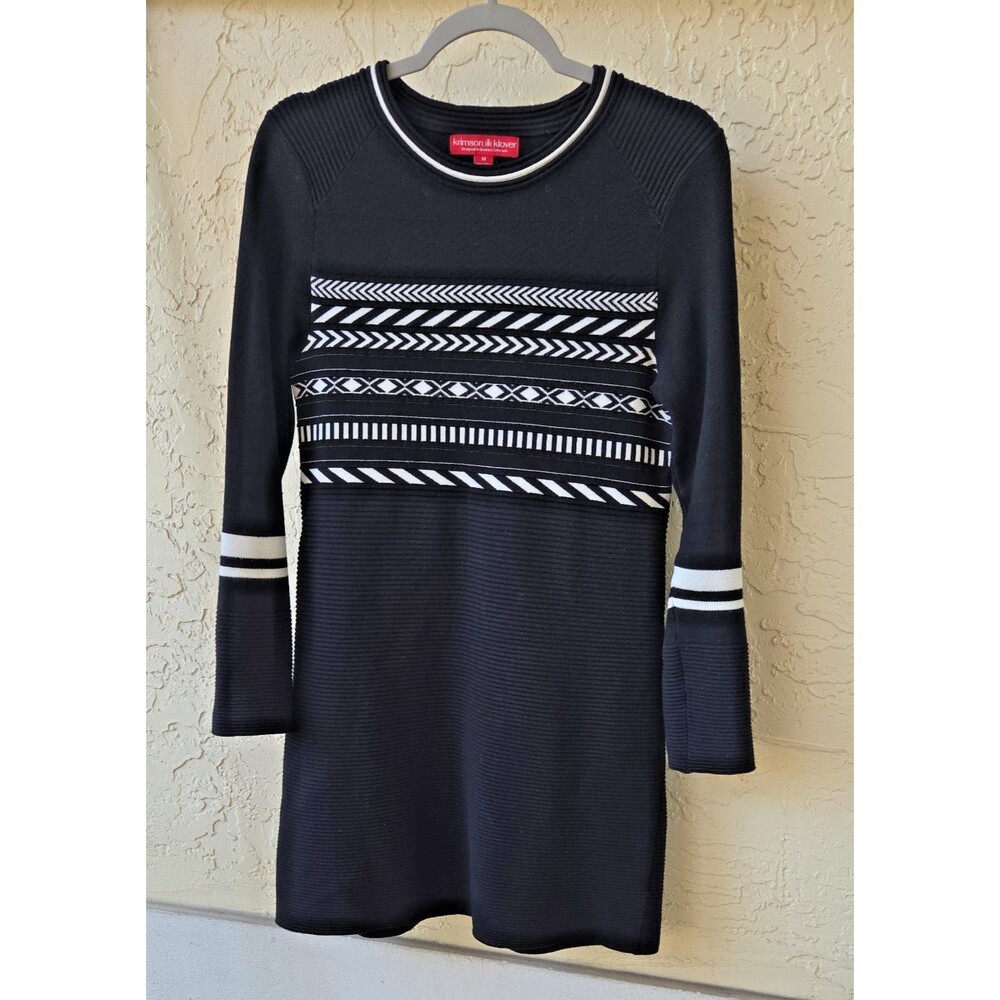 Krimson & Klover Tall Chief Sweater Dress MED Ski Winter Preppy Geometric Knit